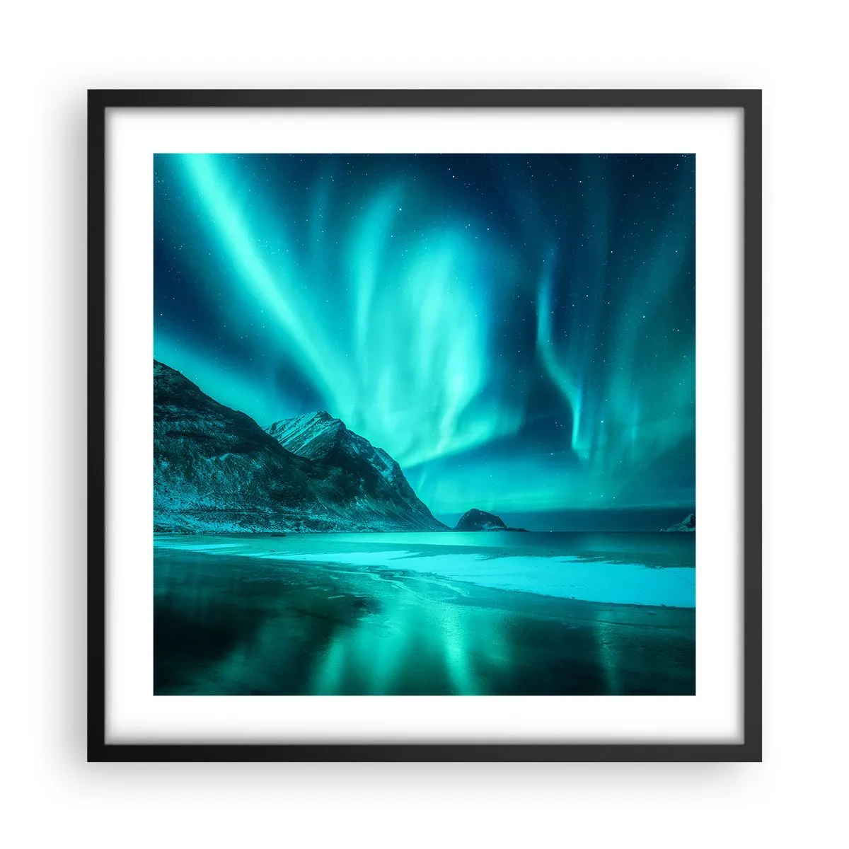 Poster in einem schwarzem Rahmen - Wunder des Nordens - 50x50 cm