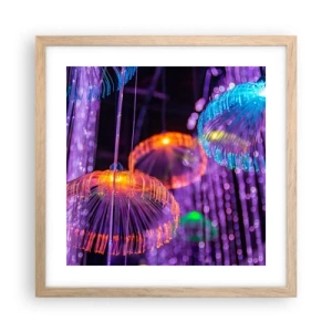 Poster in einem Rahmen aus heller Eiche - Lichtbrunnen - 40x40 cm