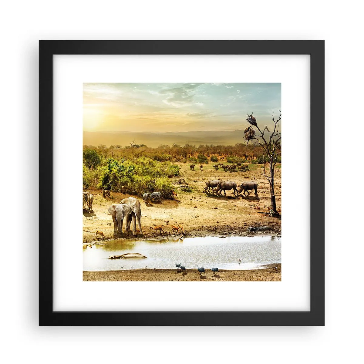 Poster in einem schwarzem Rahmen - Ein Fluss floss aus Eden ... - 30x30 cm