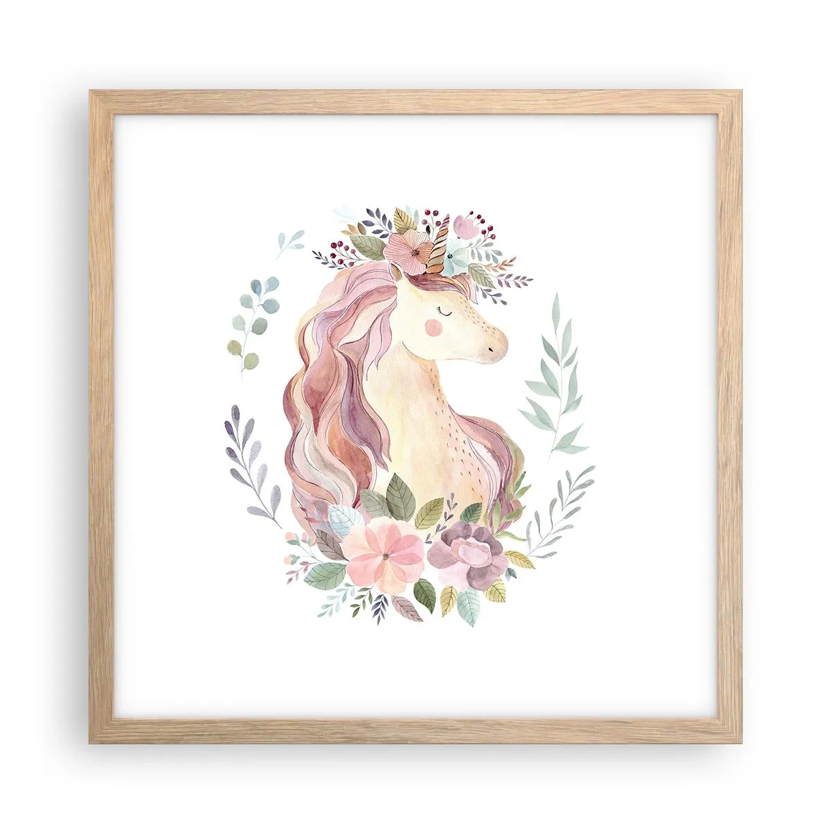 Poster in einem Rahmen aus heller Eiche - Eine Einladung in die Welt der Märchen - 40x40 cm