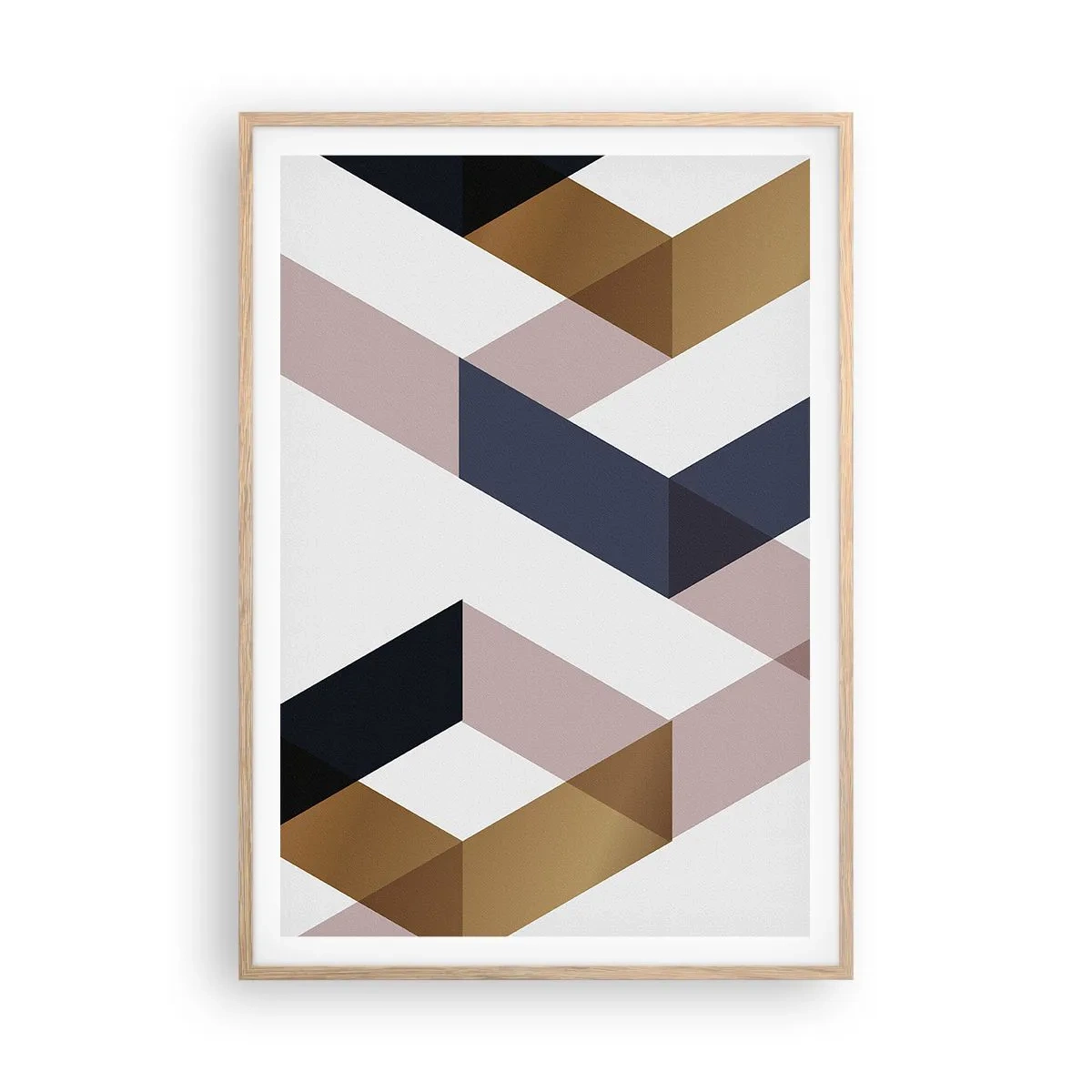 Poster in einem Rahmen aus heller Eiche - Ebenen und Winkel - 70x100 cm