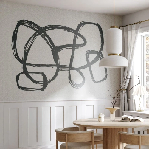 Maßgeschneiderte Fototapete Premium Canvas - Schleifenabstraktion - Boho, Stück, Minimalistisch