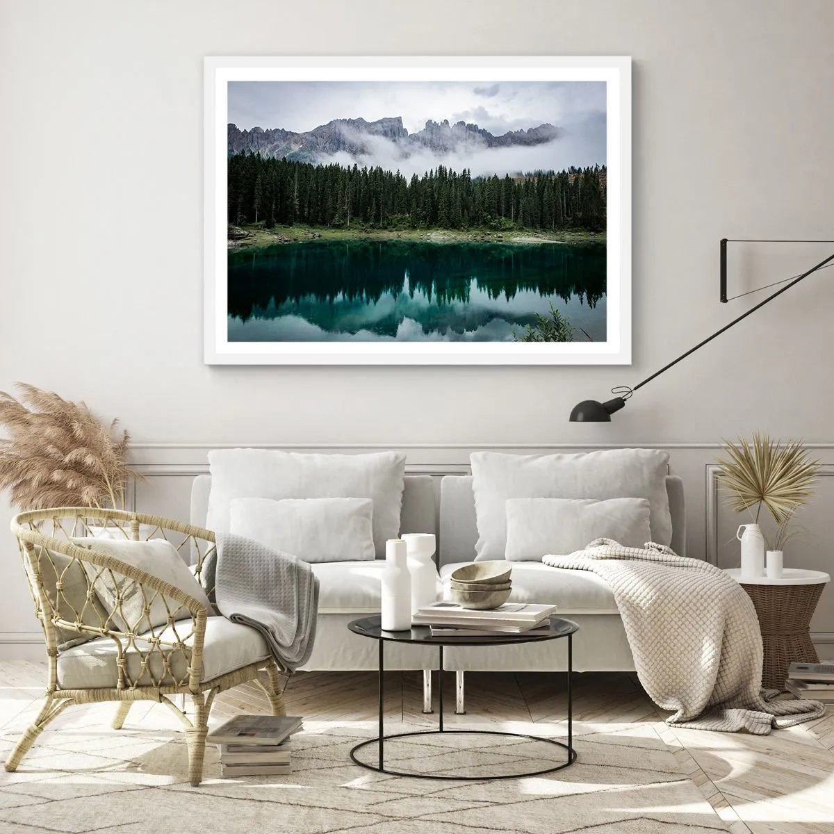 Poster in einem weißen Rahmen - Leise, leise, lass uns das Trinkwasser nicht wecken ... - 91x61 cm