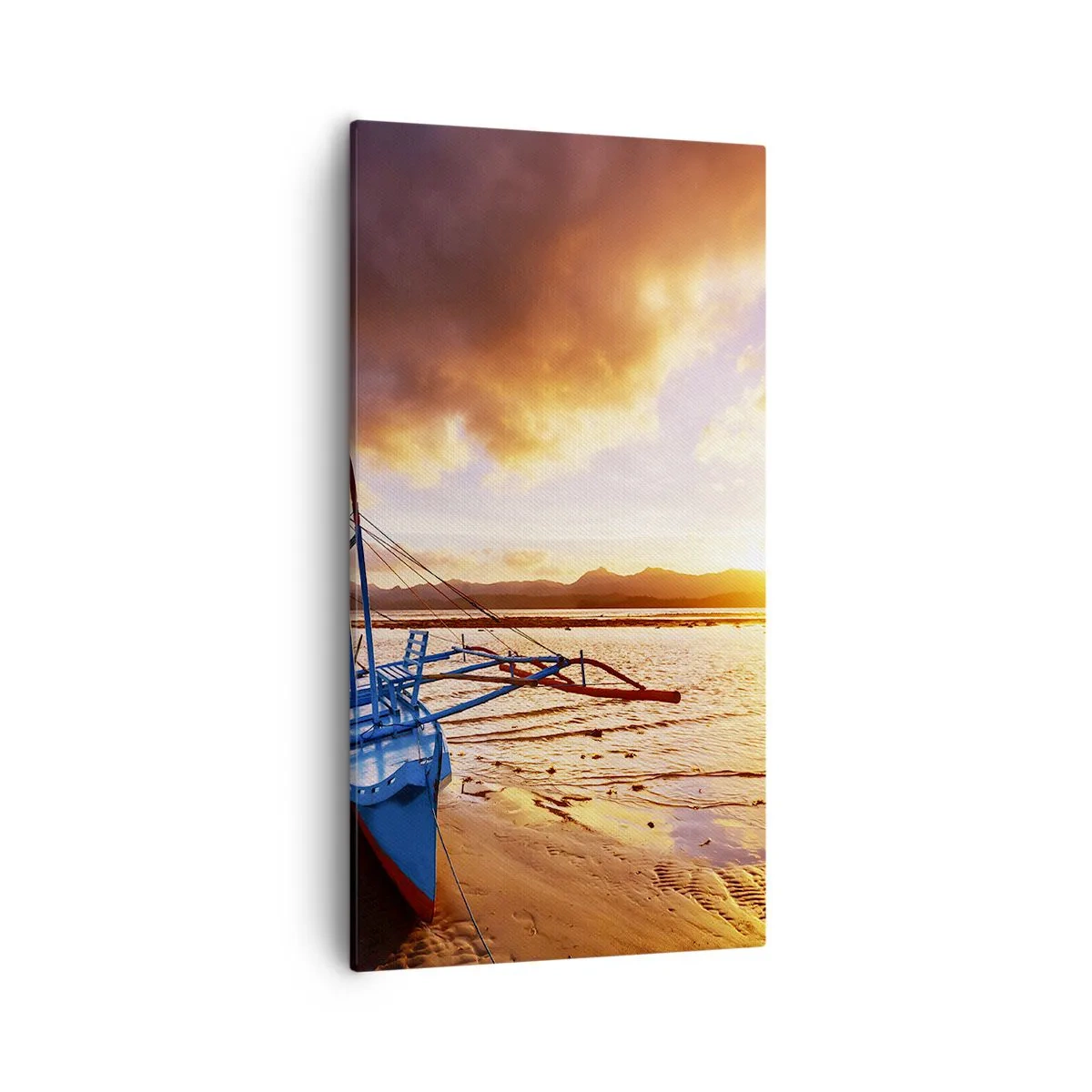 Bild auf Leinwand - Leinwandbild - Nach einem Tag sich im Sand ausstrecken - 55x100 cm