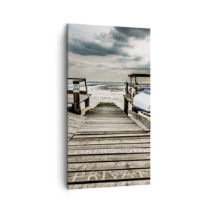 Bild auf Leinwand - Leinwandbild - Mitternachtsstrand - 45x80 cm