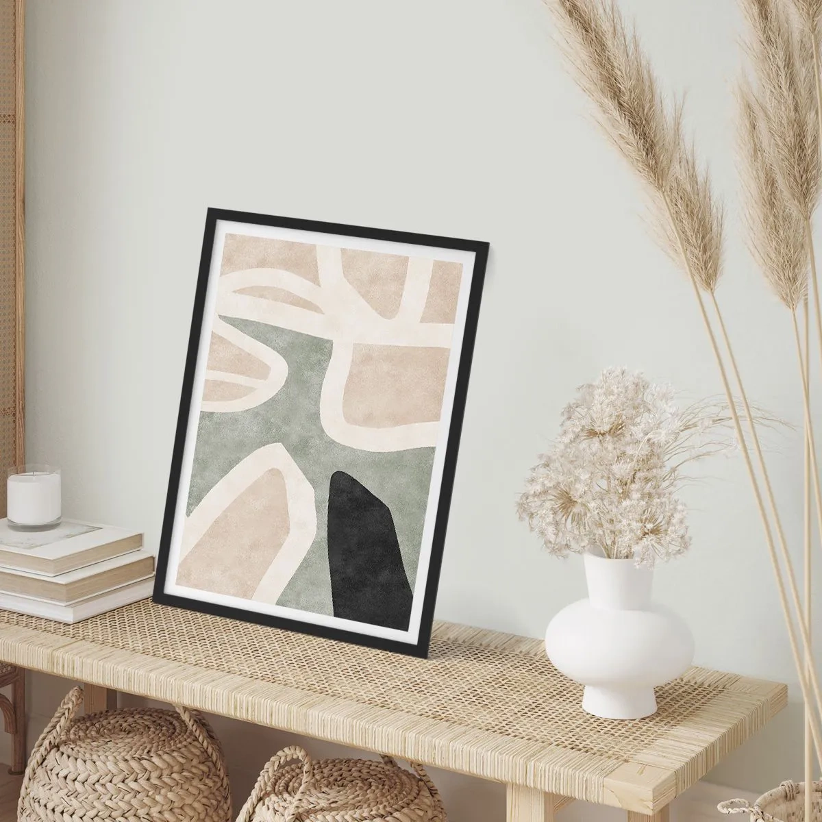 Poster in einem schwarzem Rahmen - Komposition mit schwarzem Motiv - 40x50 cm