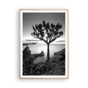 Poster in einem Rahmen aus heller Eiche - Stille bis zum Horizont - 70x100 cm