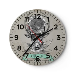 Wanduhr - Glasuhr - St. sehen Hubertus - 30x30 cm
