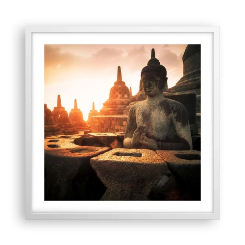 Poster in einem weißen Rahmen - Wetter der großen Weisheit - 50x50 cm