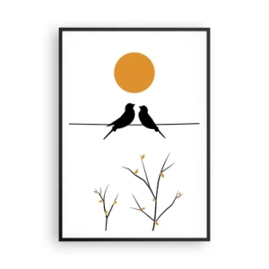 Poster in einem schwarzem Rahmen - Abend der Nachtigallen - 70x100 cm