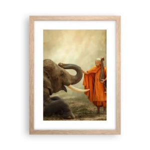 Poster in einem Rahmen aus heller Eiche - Treffen unterwegs - 30x40 cm