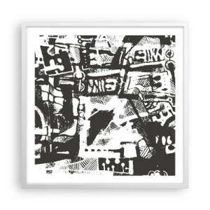 Poster in einem weißen Rahmen - Ordnung oder Chaos? - 60x60 cm