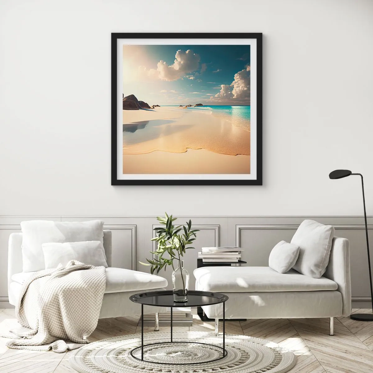 Poster in einem schwarzem Rahmen - Erträumter Tag - 30x30 cm