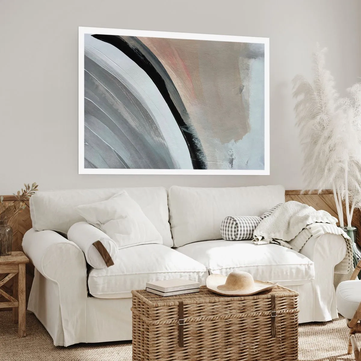 Poster - Komposition: Bogen aus Schwarz und Grau - 50x40 cm