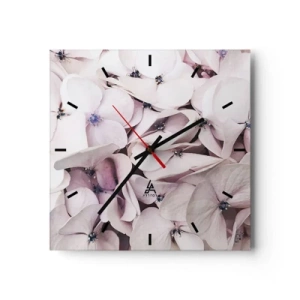 Wanduhr - Glasuhr - In einer Blumenflut - 40x40 cm