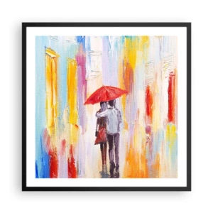 Poster in einem schwarzem Rahmen - Lass es weiter regnen - 60x60 cm