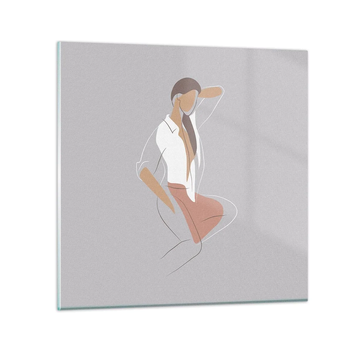 Glasbild - Bild auf glas - Umriss der Anmut - 50x50 cm