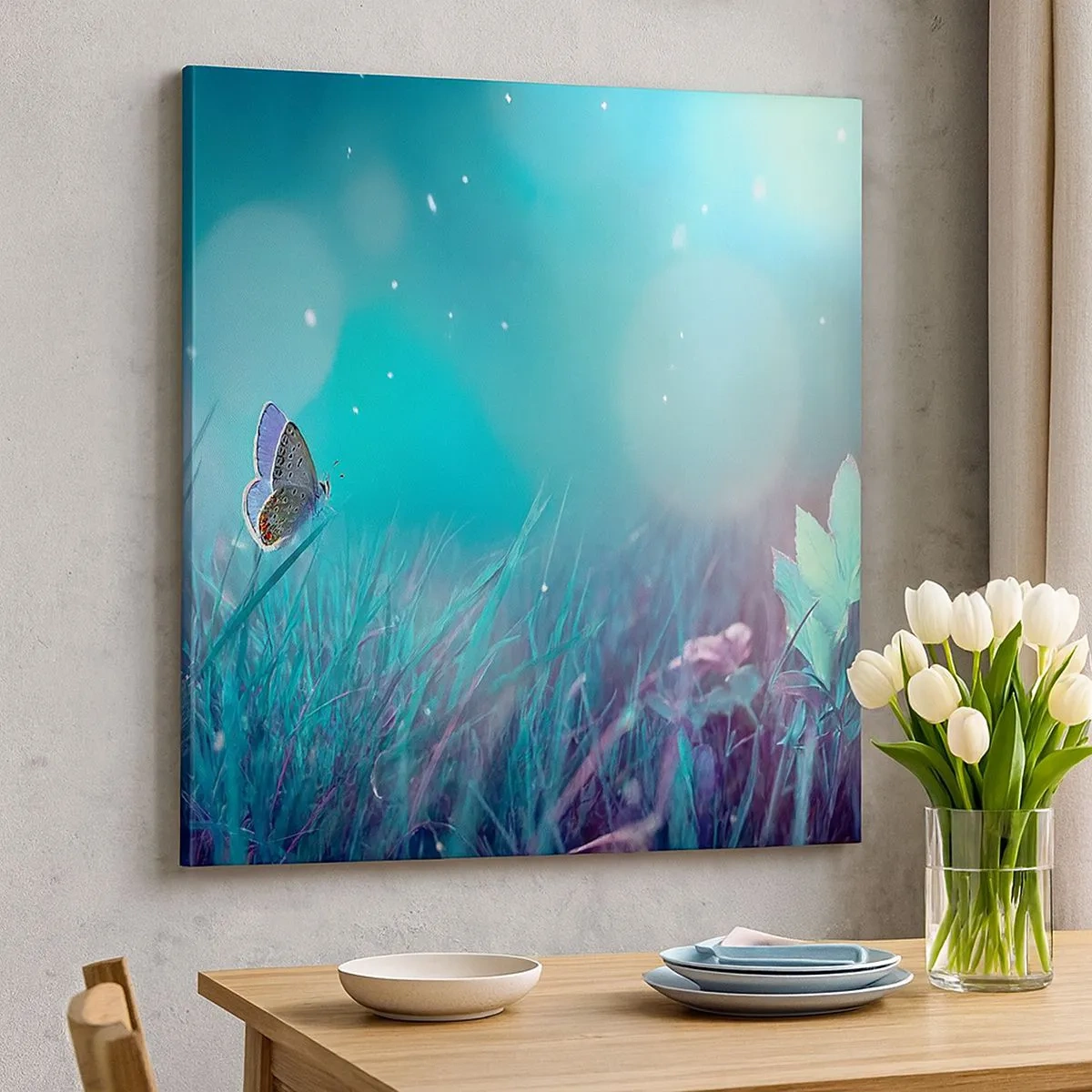 Bild auf Leinwand - Leinwandbild - Das geheime Leben der Wiese - 30x30 cm