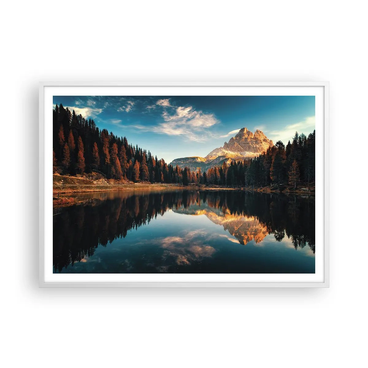 Poster in einem weißen Rahmen - Doppelte Landschaft - 100x70 cm