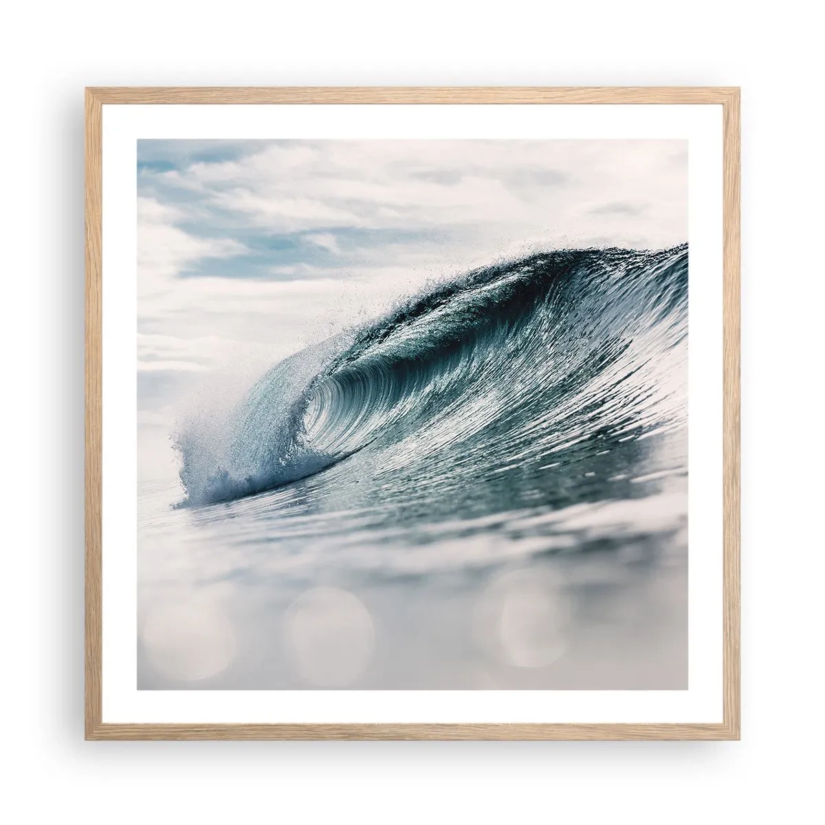 Poster in einem Rahmen aus heller Eiche - Wasserspitze - 60x60 cm