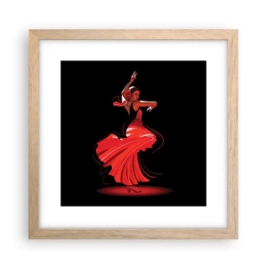 Poster in einem Rahmen aus heller Eiche - Der feurige Geist des Flamenco - 30x30 cm