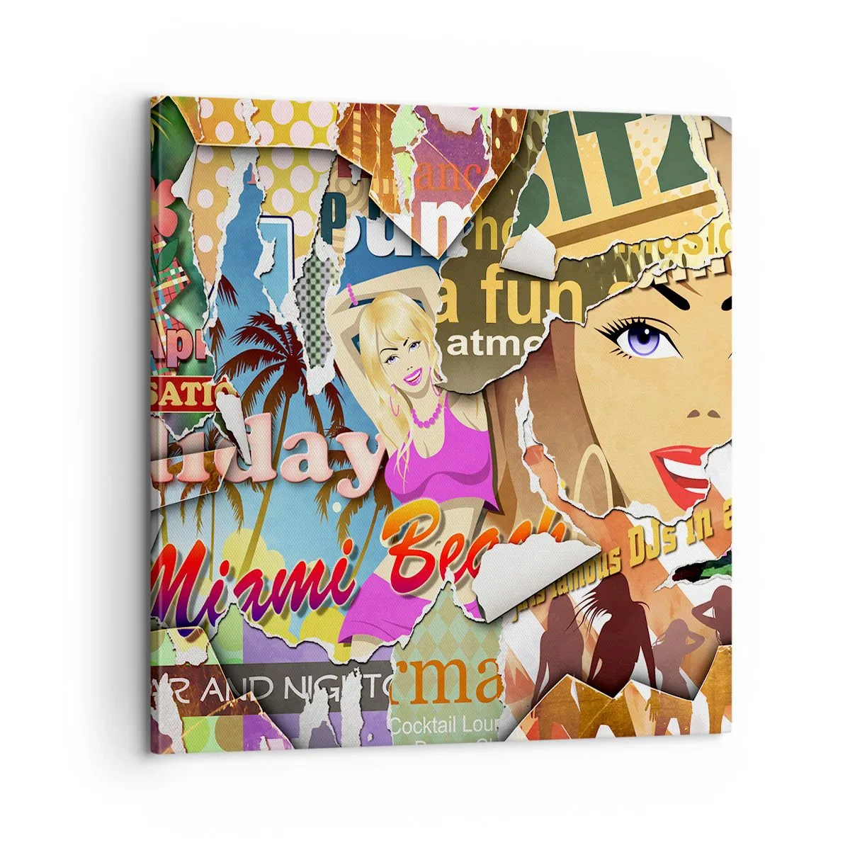 Bild auf Leinwand - Leinwandbild - Sommer Rückblicke - 60x60 cm