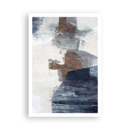 Poster - Blaue und braune Formen - 70x100 cm