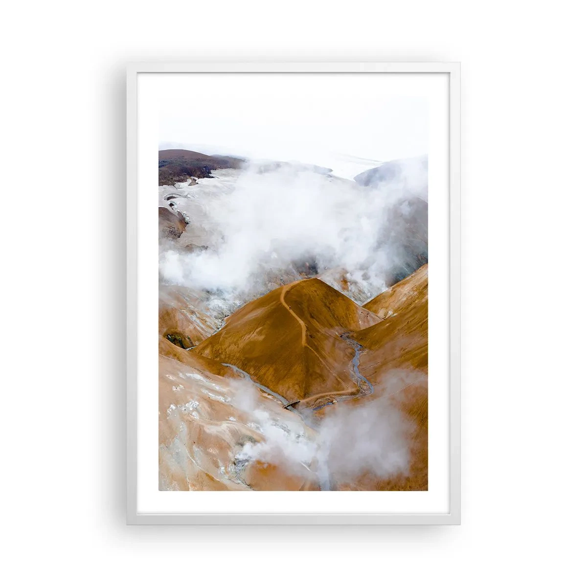 Poster in einem weißen Rahmen - Islands rohe Schönheit - 50x70 cm