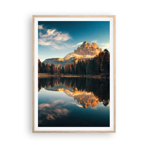 Poster in einem Rahmen aus heller Eiche - Doppelte Landschaft - 70x100 cm