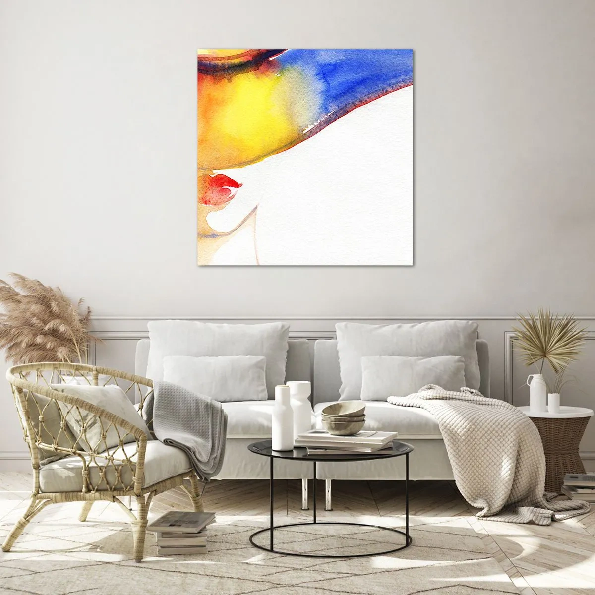 Glasbild - Bild auf glas - Bildnis einer Dame - 70x70 cm