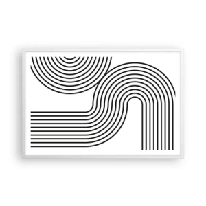 Poster in einem weißen Rahmen - An der Kurve - 91x61 cm