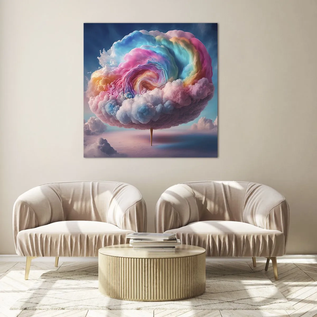 Glasbild - Bild auf glas - Traum von einem Vergnügungspark - 60x60 cm