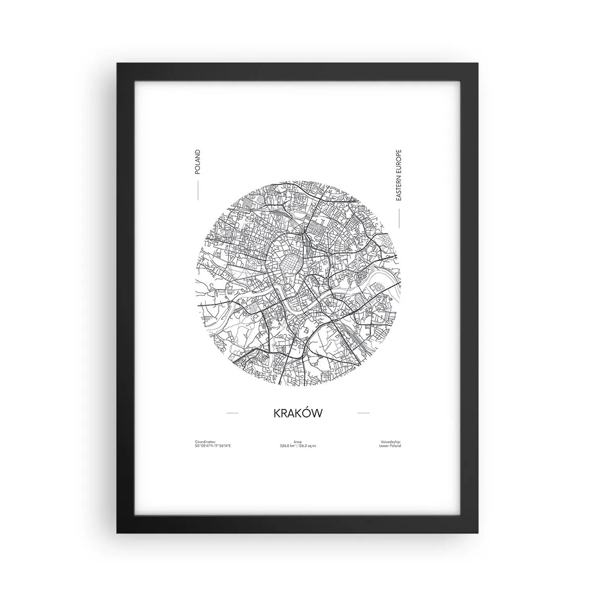 Poster in einem schwarzem Rahmen - Anatomie von Krakau - 30x40 cm