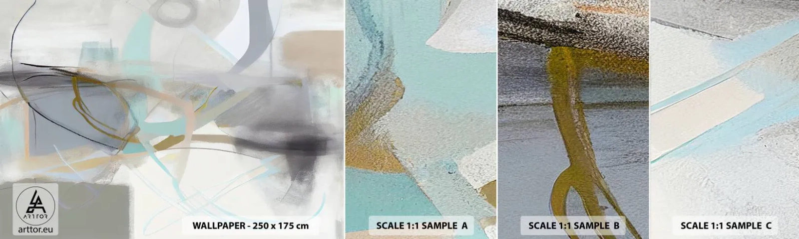 Fototapetenmuster Standard Eco - Neblige Abstraktion - Abstraktion, Stück, Hell - 100x30 cm