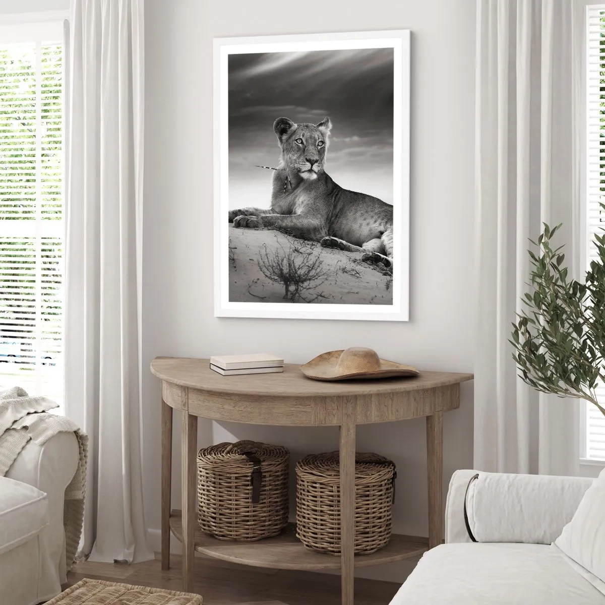 Poster in einem weißen Rahmen - Die Königin der Wüstenruhe - 40x50 cm