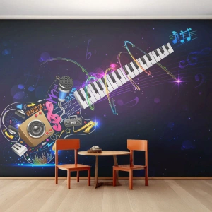 Selbstklebende Fototapete Deluxe Sticker - Und alles ist gut - Abstraktion, Ein Musikinstrument, Musik - 150x105 cm