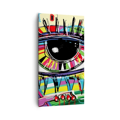Bild auf Leinwand - Leinwandbild - Buntes Auge - bunte Seele - 55x100 cm