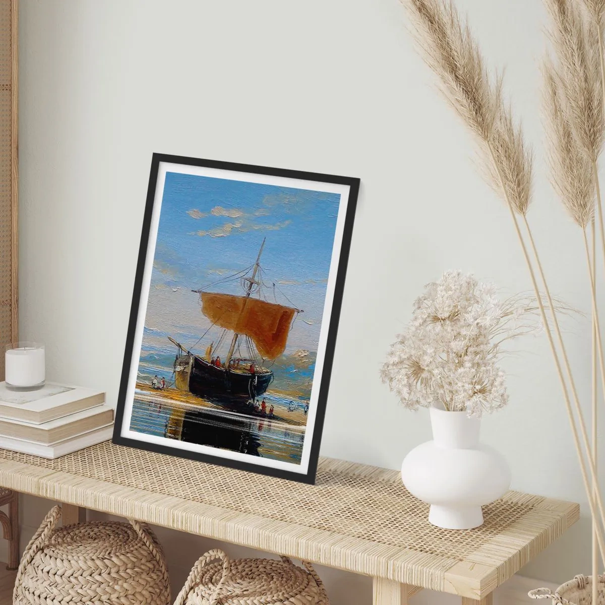 Poster in einem schwarzem Rahmen - Wasser, Land, Luft - 70x100 cm