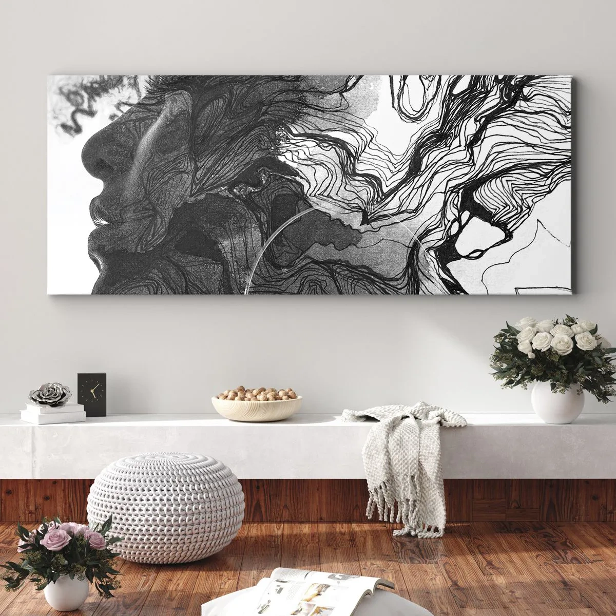 Bild auf Leinwand - Leinwandbild - Verstrickt in Träume - 100x40 cm