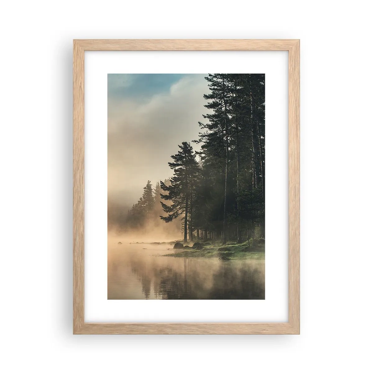 Poster in einem Rahmen aus heller Eiche - Die Geburt des Tages - 30x40 cm