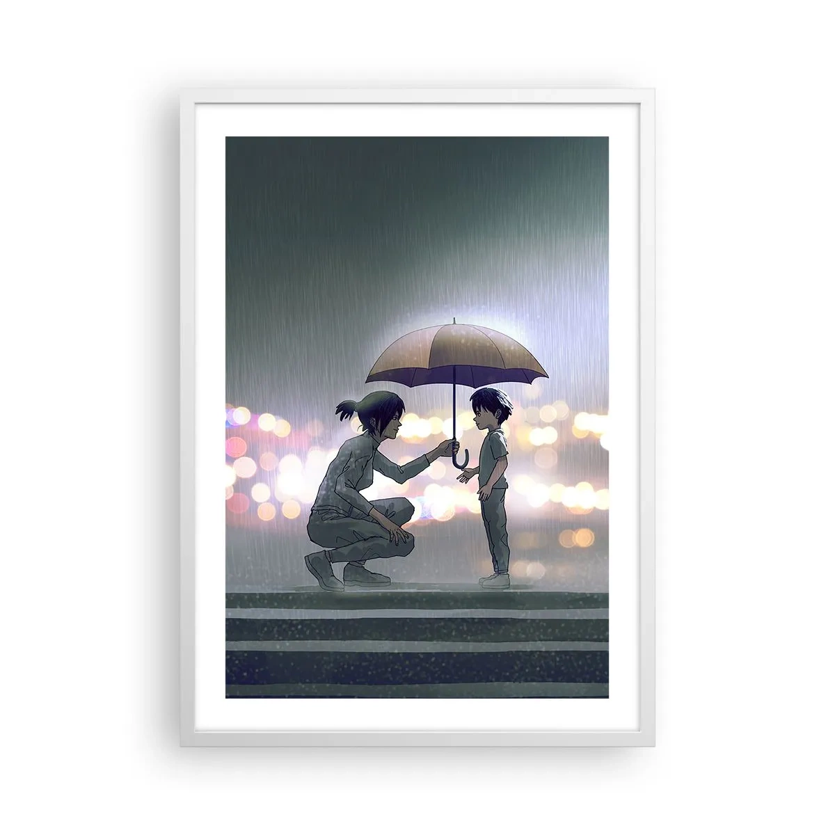 Poster in einem weißen Rahmen - Und jetzt ist alles in Ordnung - 50x70 cm