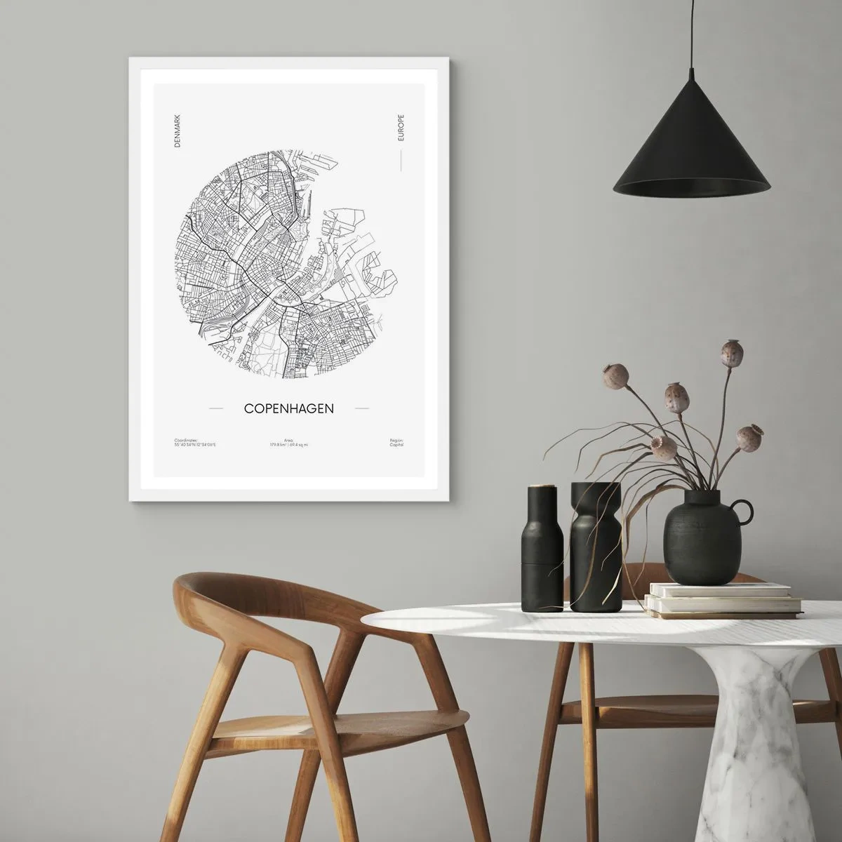 Poster in einem weißen Rahmen - Anatomie von Kopenhagen - 30x40 cm