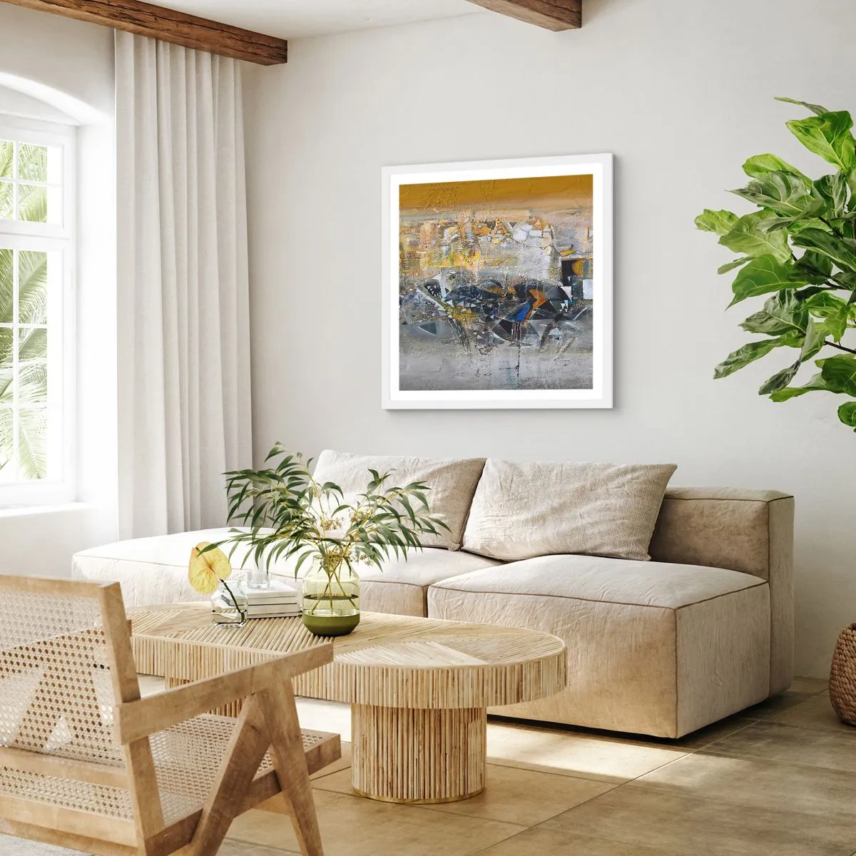 Poster in einem weißen Rahmen - Alles wird gut - 60x60 cm