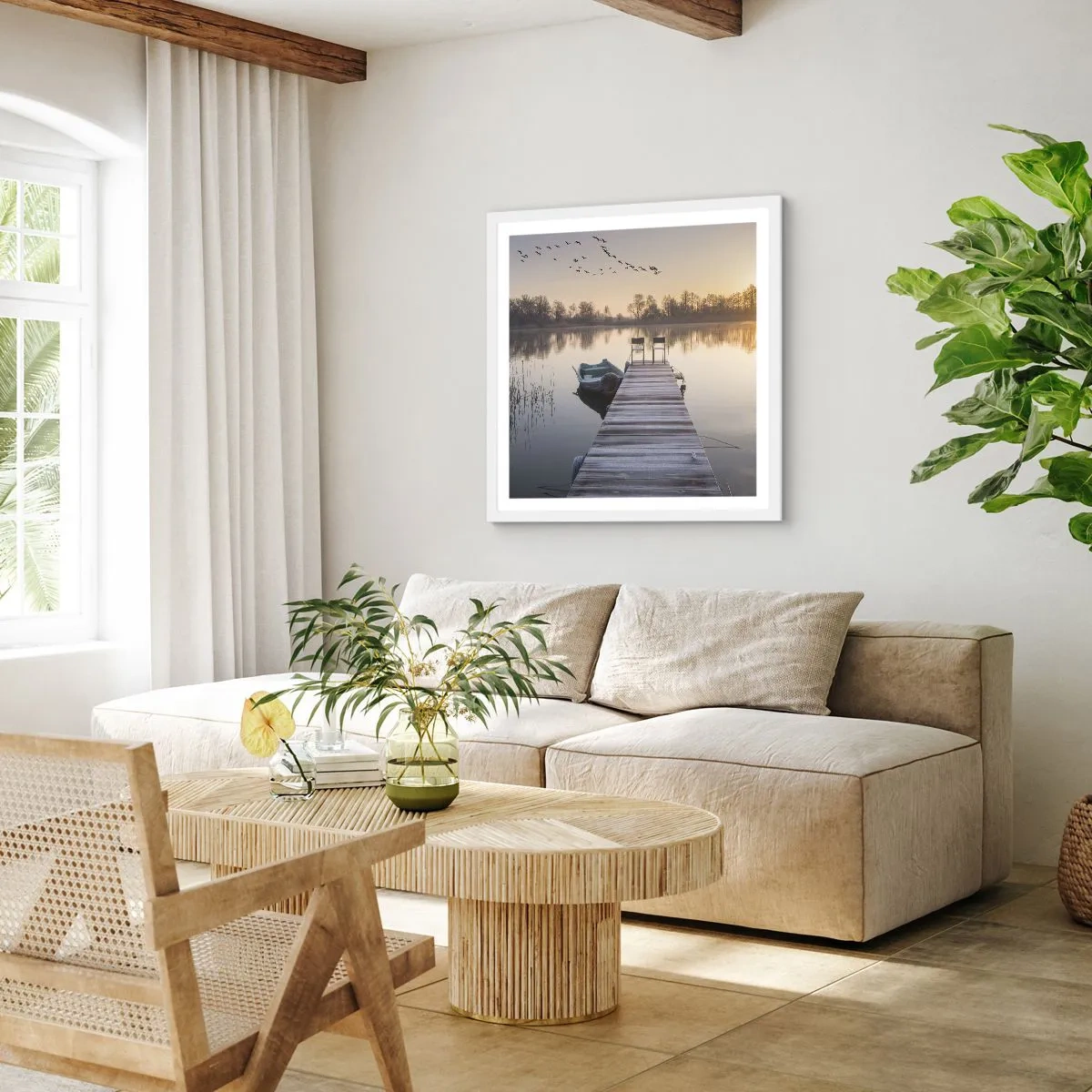 Poster in einem weißen Rahmen - Ich komme nach einiger Zeit zurück - 50x50 cm