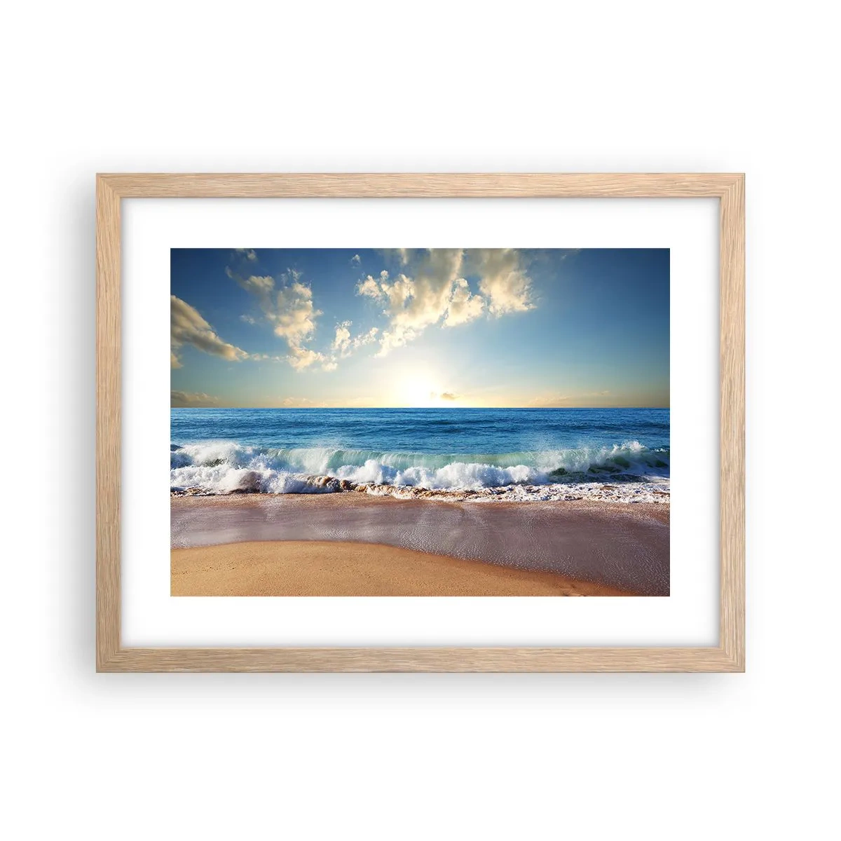 Poster in einem Rahmen aus heller Eiche - Bewegung und Stille zugleich - 40x30 cm