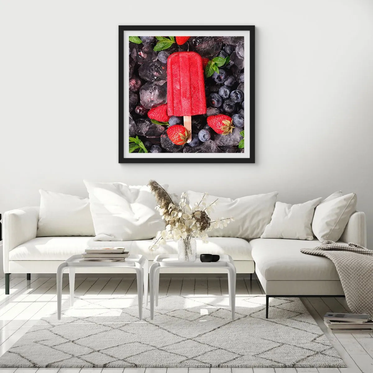 Poster in einem schwarzem Rahmen - So schmeckt der heiße Sommer - 30x30 cm