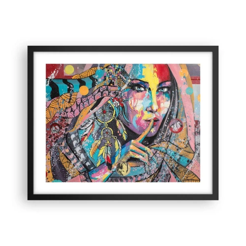 Poster in einem schwarzem Rahmen - Sei still, bis du verstehst - 50x40 cm