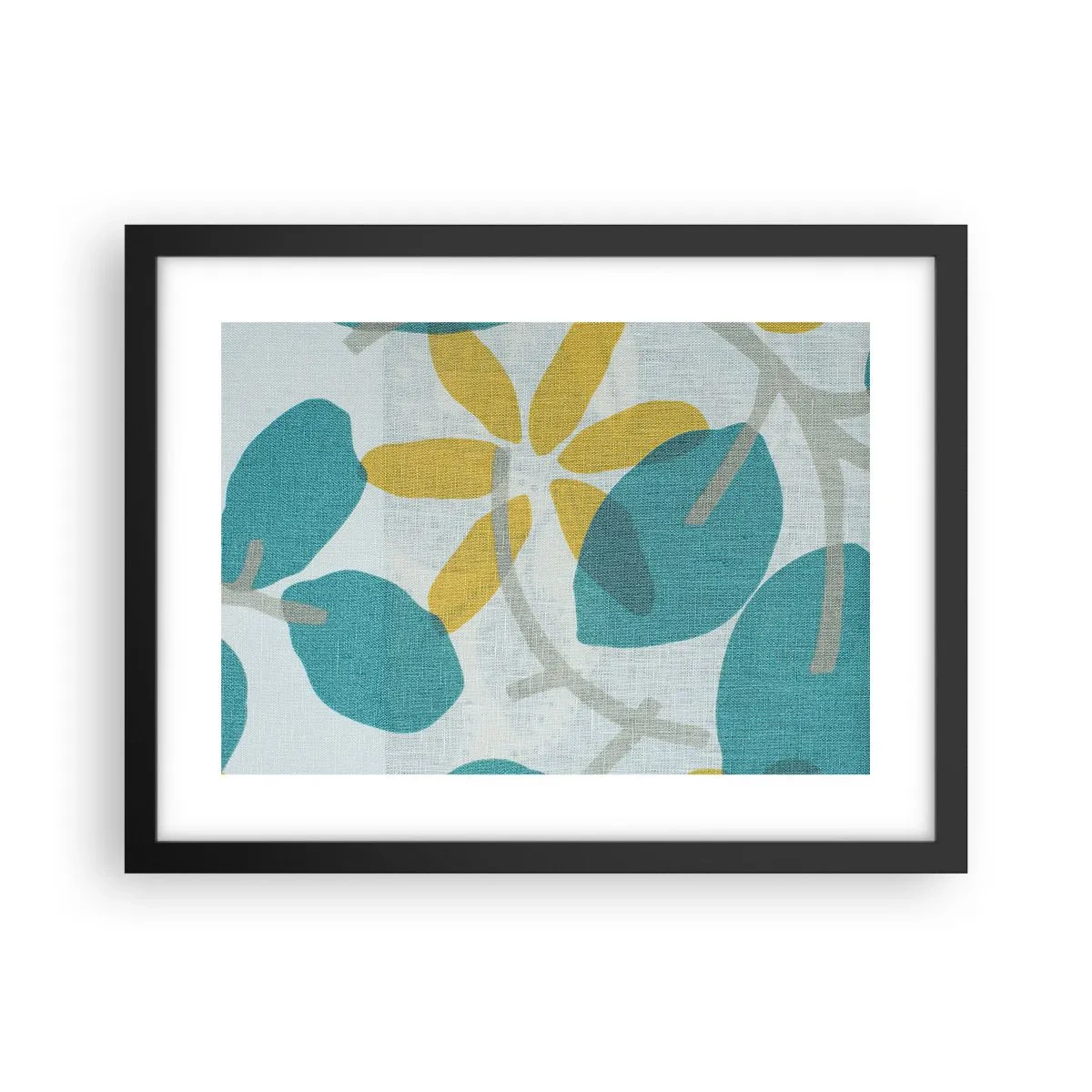 Poster in einem schwarzem Rahmen - Unter den azurblauen Blättern - 40x30 cm