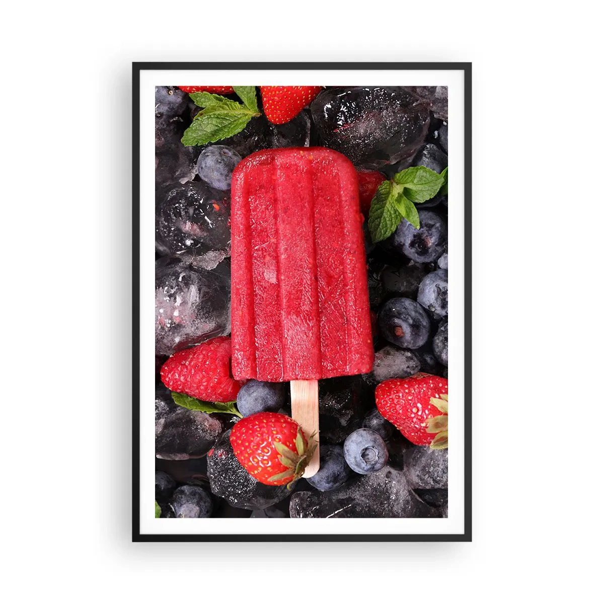 Poster in einem schwarzem Rahmen - So schmeckt der heiße Sommer - 70x100 cm