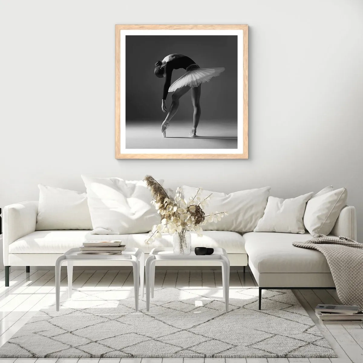 Poster in einem Rahmen aus heller Eiche - Bella Ballerina - 30x30 cm